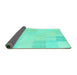 Sideview of Solid Turquoise Modern Rug, con2597turq