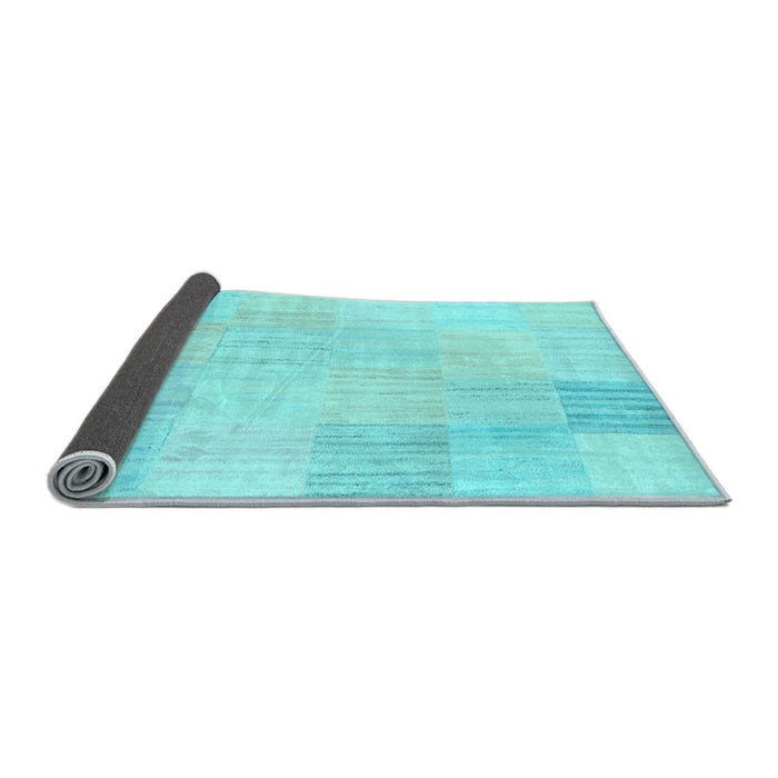 Sideview of Solid Light Blue Modern Rug, con2597lblu