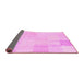 Sideview of Solid Pink Modern Rug, con2597pnk