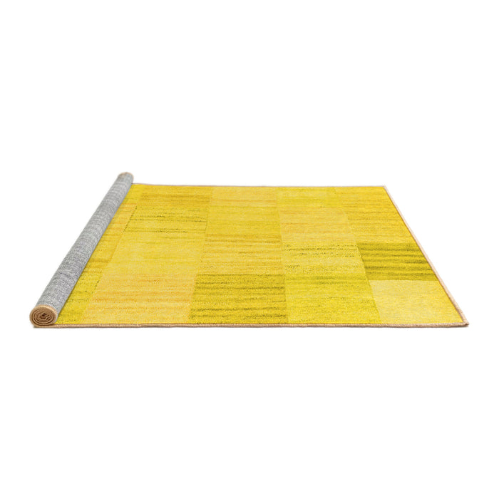 Sideview of Machine Washable Solid Yellow Modern Rug, wshcon2597yw