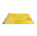Sideview of Machine Washable Solid Yellow Modern Rug, wshcon2597yw