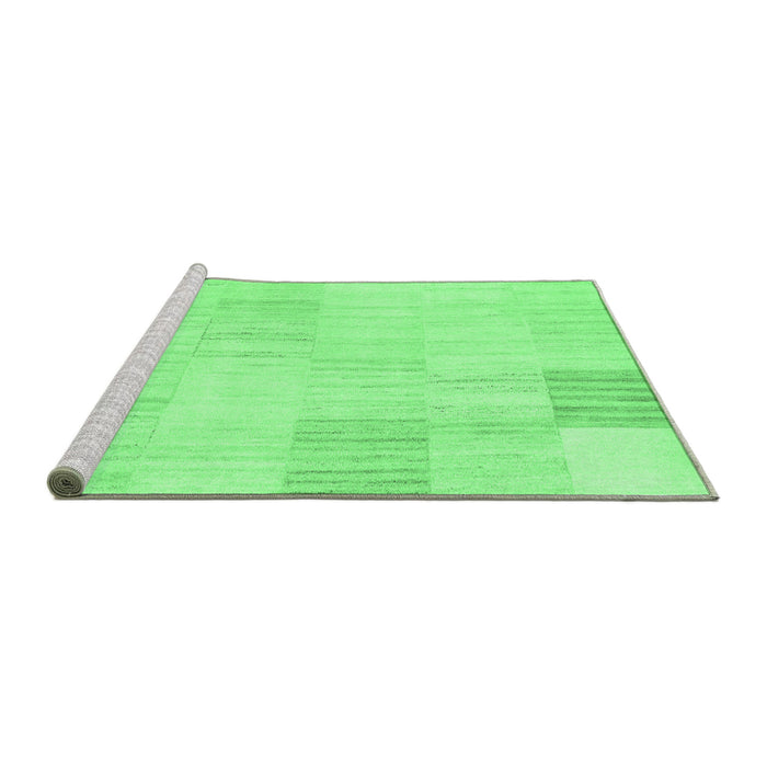 Sideview of Machine Washable Solid Emerald Green Modern Area Rugs, wshcon2597emgrn