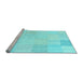 Sideview of Machine Washable Solid Light Blue Modern Rug, wshcon2597lblu