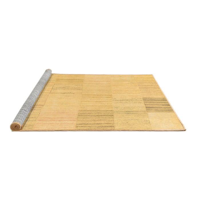 Sideview of Machine Washable Solid Brown Modern Rug, wshcon2597brn