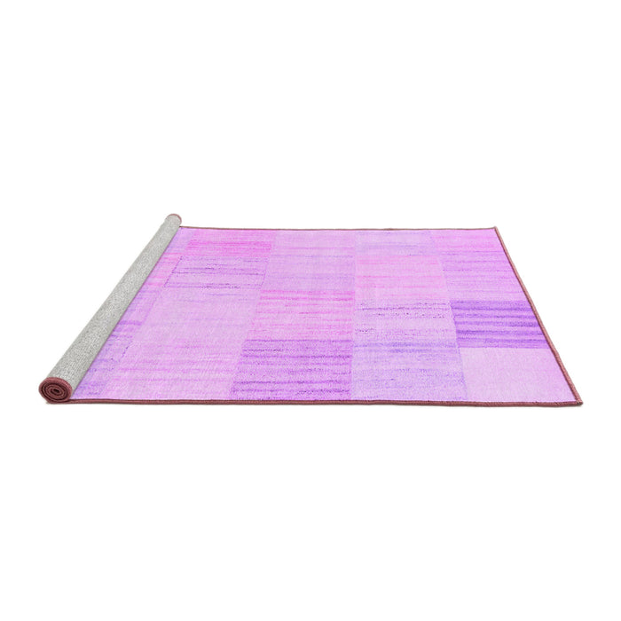 Sideview of Machine Washable Solid Purple Modern Area Rugs, wshcon2597pur