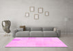 Machine Washable Solid Pink Modern Rug in a Living Room, wshcon2597pnk