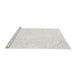 Serging Thickness of Machine Washable Contemporary Dark White Beige Rug, wshcon2598