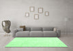 Machine Washable Solid Emerald Green Modern Area Rugs in a Living Room,, wshcon2598emgrn
