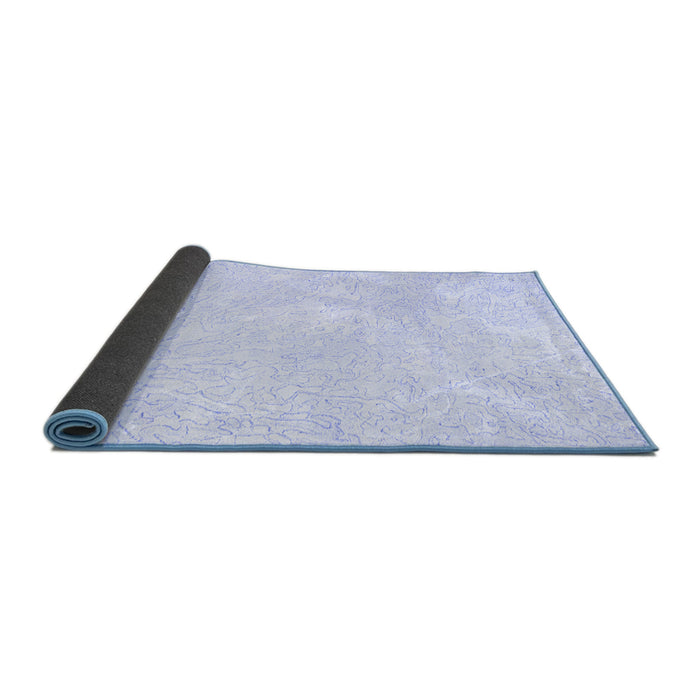 Sideview of Solid Blue Modern Rug, con2598blu