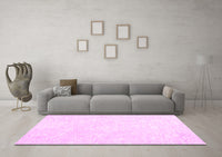 Machine Washable Solid Pink Modern Rug, wshcon2598pnk