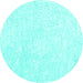 Round Solid Turquoise Modern Rug, con2598turq