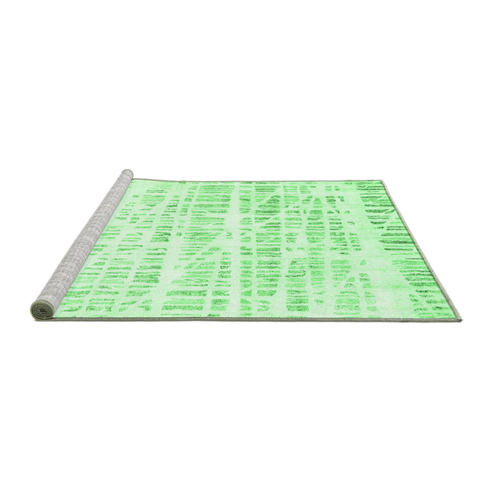 Sideview of Machine Washable Solid Emerald Green Modern Area Rugs, wshcon2599emgrn