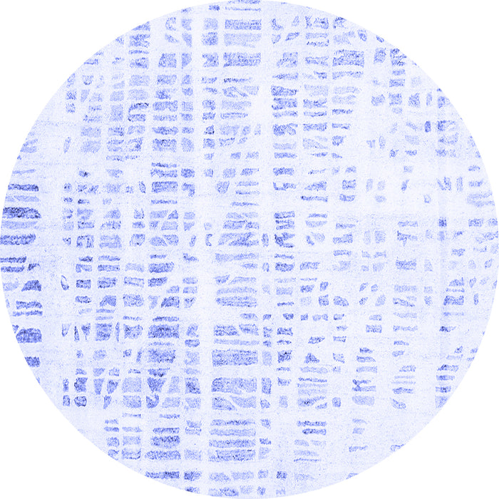 Round Solid Blue Modern Rug, con2599blu