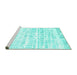 Sideview of Machine Washable Solid Turquoise Modern Area Rugs, wshcon2599turq