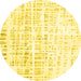Round Solid Yellow Modern Rug, con2599yw