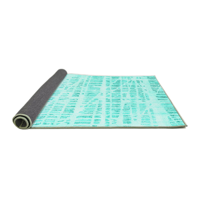 Sideview of Solid Turquoise Modern Rug, con2599turq