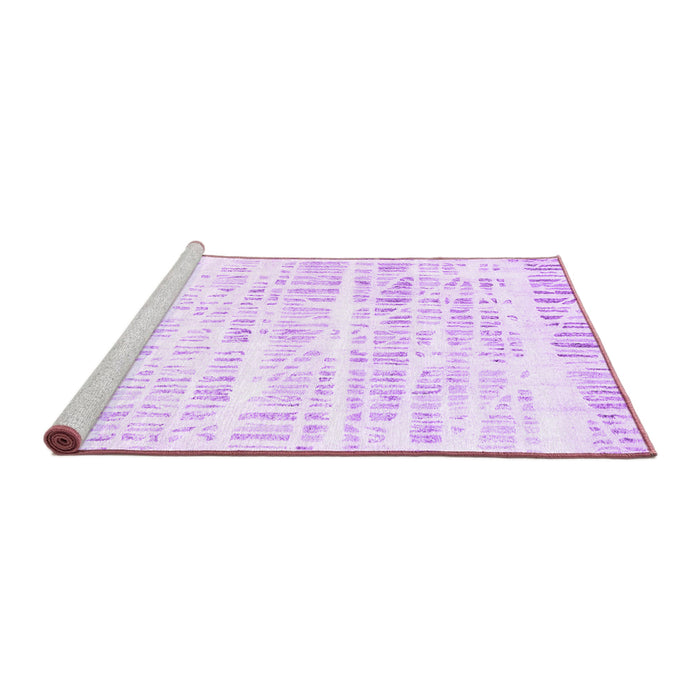 Sideview of Machine Washable Solid Purple Modern Area Rugs, wshcon2599pur