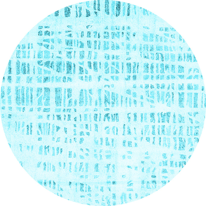 Round Machine Washable Solid Light Blue Modern Rug, wshcon2599lblu