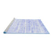 Sideview of Machine Washable Solid Blue Modern Rug, wshcon2599blu