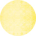 Round Solid Yellow Modern Rug, con259yw
