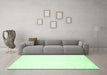 Machine Washable Solid Green Modern Area Rugs in a Living Room,, wshcon259grn