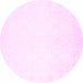 Round Solid Pink Modern Rug, con259pnk