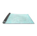Sideview of Solid Light Blue Modern Rug, con259lblu
