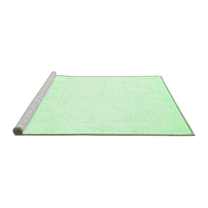 Sideview of Machine Washable Solid Emerald Green Modern Area Rugs, wshcon259emgrn