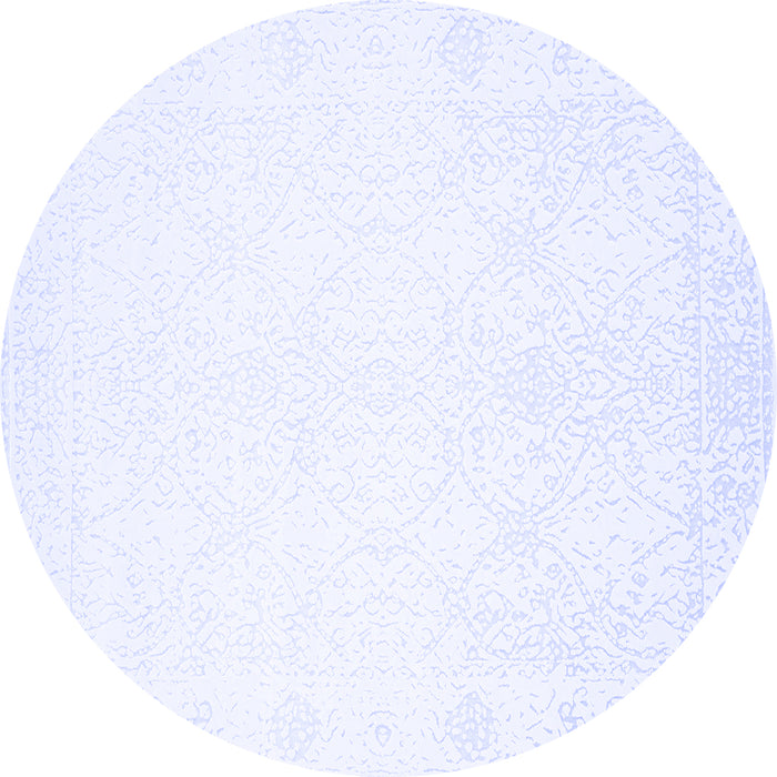 Round Solid Blue Modern Rug, con259blu