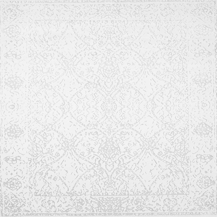 Round Machine Washable Solid Gray Modern Rug, wshcon259gry