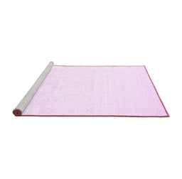 Sideview of Machine Washable Solid Pink Modern Rug, wshcon259pnk