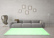 Machine Washable Solid Emerald Green Modern Area Rugs in a Living Room,, wshcon259emgrn