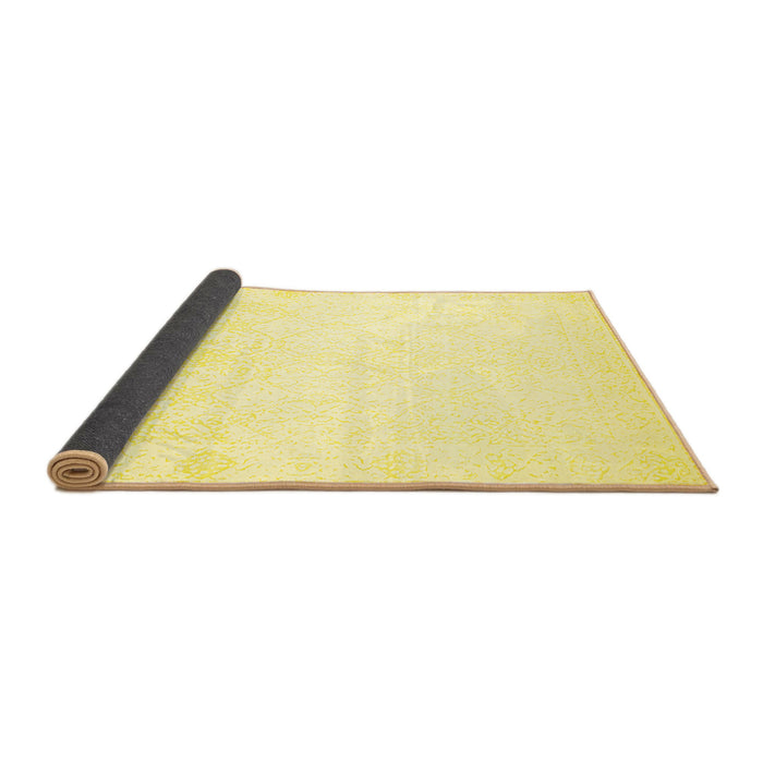 Sideview of Solid Yellow Modern Rug, con259yw