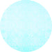 Round Solid Light Blue Modern Rug, con259lblu
