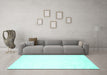 Machine Washable Solid Turquoise Modern Area Rugs in a Living Room,, wshcon259turq