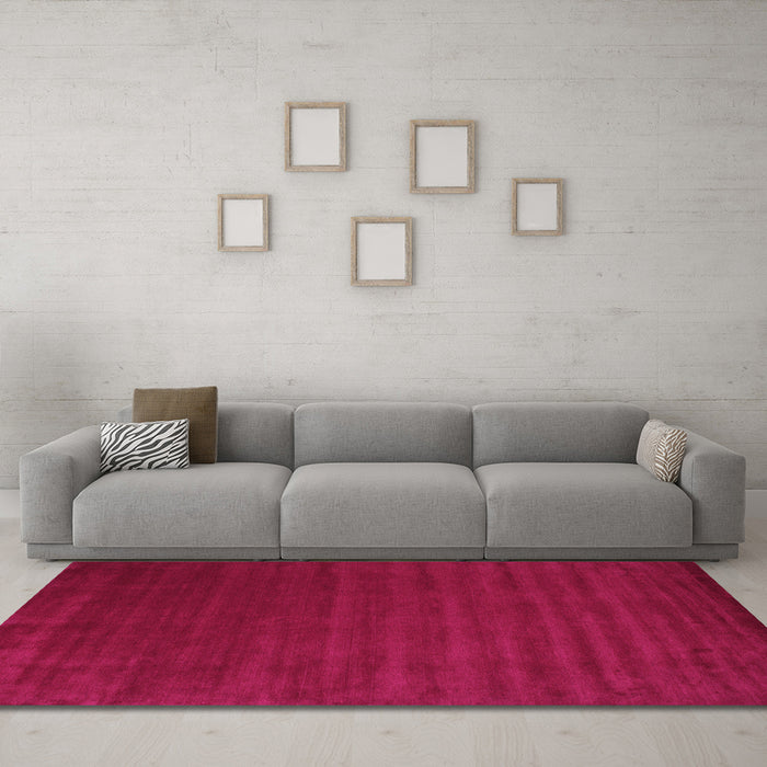 Machine Washable Abstract Pink Contemporary Rug in a Living Room, wshcon25pnk