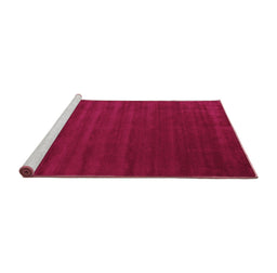 Sideview of Machine Washable Abstract Pink Contemporary Rug, wshcon25pnk