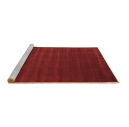 Sideview of Machine Washable Abstract Brown Contemporary Rug, wshcon25brn