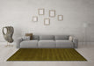 Machine Washable Abstract Green Contemporary Area Rugs in a Living Room,, wshcon25grn