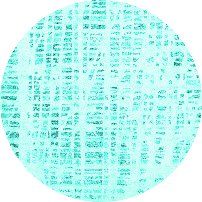Round Solid Turquoise Modern Rug, con2600turq