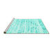 Sideview of Machine Washable Solid Turquoise Modern Area Rugs, wshcon2600turq