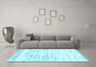Machine Washable Solid Light Blue Modern Rug in a Living Room, wshcon2600lblu