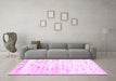 Machine Washable Solid Pink Modern Rug in a Living Room, wshcon2600pnk