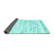 Sideview of Solid Turquoise Modern Rug, con2600turq