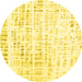 Round Machine Washable Solid Yellow Modern Rug, wshcon2600yw