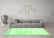 Machine Washable Solid Green Modern Area Rugs in a Living Room,, wshcon2600grn