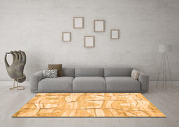 Machine Washable Abstract Orange Contemporary Area Rugs in a Living Room, wshcon2601org