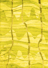 Abstract Yellow Contemporary Rug, con2601yw