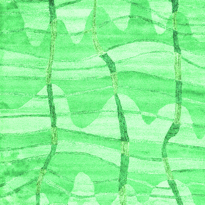 Serging Thickness of Machine Washable Abstract Green Contemporary Area Rugs, wshcon2601grn