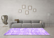 Machine Washable Abstract Purple Contemporary Area Rugs in a Living Room, wshcon2601pur